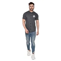 Stylish Grey Cotton Blend Short Sleeves Regular Fit Casual Shirt For Men-thumb3