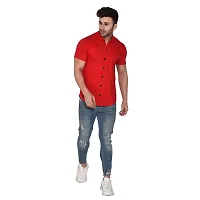 Stylish Red Cotton Blend Short Sleeves Regular Fit Casual Shirt For Men-thumb4