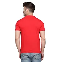 Stylish Red Cotton Blend Short Sleeves Solid T-Shirt For Men-thumb1