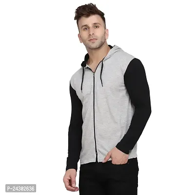 Stylish Multicoloured Cotton Blend Solid Long Sleeves Hoodies For Men-thumb3