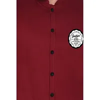 Stylish Maroon Cotton Blend Short Sleeves Regular Fit Casual Shirt For Men-thumb3