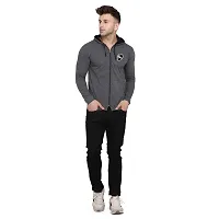 Stylish Cotton Blend Grey Solid Tees For Men-thumb4