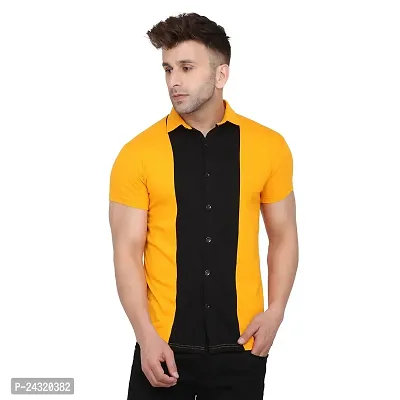 Stylish Multicoloured Cotton Blend Short Sleeves Regular Fit Casual Shirt For Men-thumb0