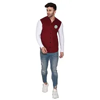 Stylish Maroon Cotton Blend Long Sleeves Regular Fit Casual Shirt For Men-thumb3