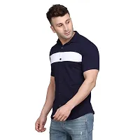 Stylish Navy Blue Cotton Blend Short Sleeves Regular Fit Casual Shirt For Men-thumb2