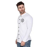 Stylish White Cotton Blend Long Sleeves Regular Fit Casual Shirt For Men-thumb2