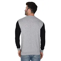 Stylish Multicoloured Cotton Blend Long Sleeves Solid T-Shirt For Men-thumb1