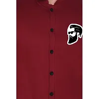 Stylish Maroon Cotton Blend Short Sleeves Regular Fit Casual Shirt For Men-thumb3