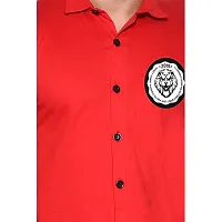 Stylish Red Cotton Blend Short Sleeves Regular Fit Casual Shirt For Men-thumb4