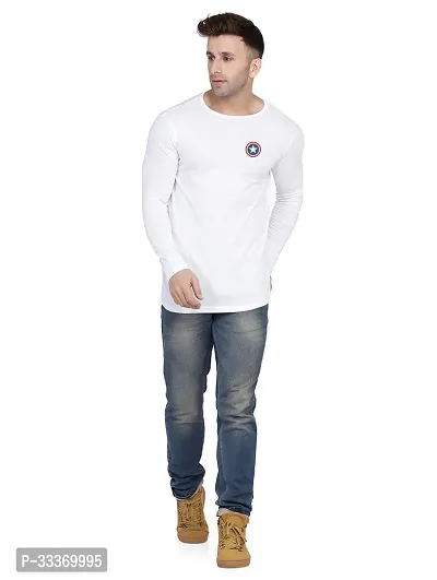 Reliable White Cotton Blend Solid Round Neck Tshirt For Men-thumb5