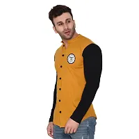 Stylish Golden Cotton Blend Long Sleeves Regular Fit Casual Shirt For Men-thumb2