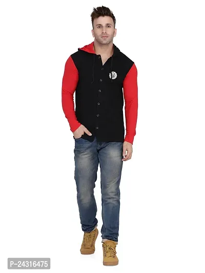 Trendy Multicoloured Cotton Blend Solid Hoodies For Men-thumb4