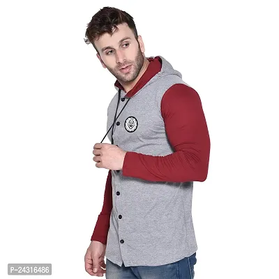 Trendy Multicoloured Cotton Blend Solid Hoodies For Men-thumb3