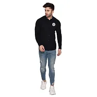 Stylish Black Cotton Blend Long Sleeves Regular Fit Casual Shirt For Men-thumb3