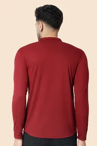 Stylish Maroon Cotton Blend Long Sleeves Regular Fit Casual Shirt For Men-thumb1