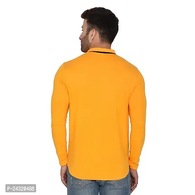 Stylish Yellow Cotton Blend Long Sleeves Regular Fit Casual Shirt For Men-thumb2