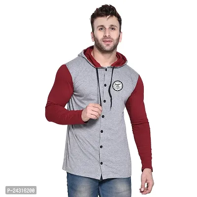 Trendy Multicoloured Cotton Blend Solid Hoodies For Men-thumb0