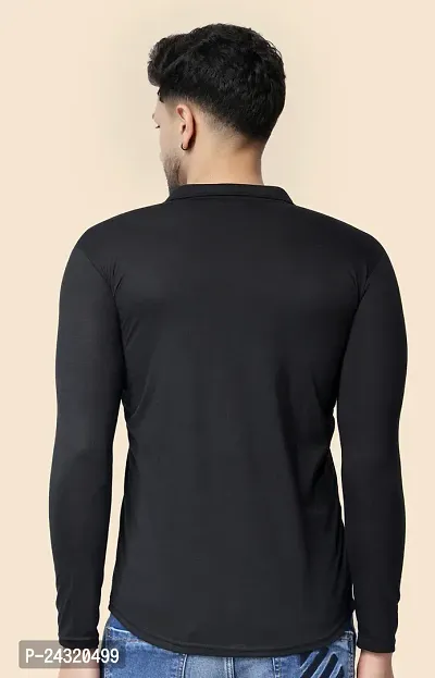 Stylish Black Cotton Blend Long Sleeves Regular Fit Casual Shirt For Men-thumb2