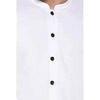 Stylish White Cotton Blend Long Sleeves Regular Fit Casual Shirt For Men-thumb3