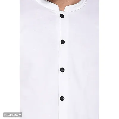 Stylish White Cotton Blend Long Sleeves Regular Fit Casual Shirt For Men-thumb4