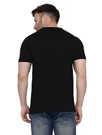 Stylish Cotton Blend Black Solid Tees For Men-thumb1