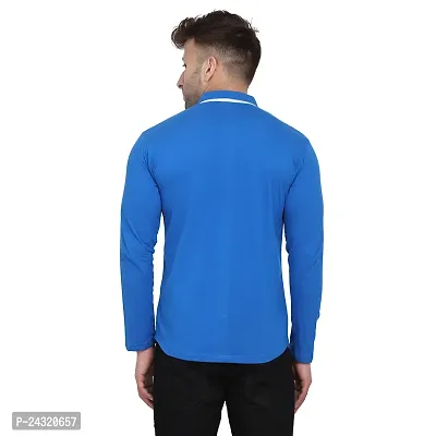 Stylish Blue Cotton Blend Long Sleeves Regular Fit Casual Shirt For Men-thumb2