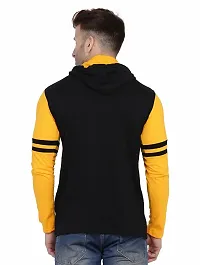 Stylish Multicoloured Cotton Blend Hooded Tees For Men-thumb1