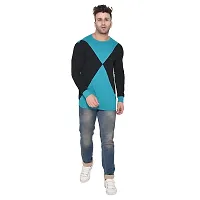 Stylish Multicoloured Cotton Blend Long Sleeves Solid T-Shirt For Men-thumb3