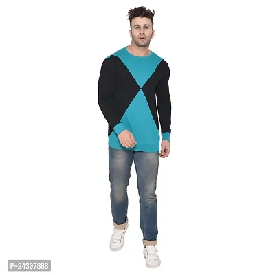Stylish Multicoloured Cotton Blend Long Sleeves Solid T-Shirt For Men-thumb4
