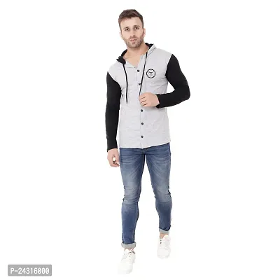 Trendy Multicoloured Cotton Blend Solid Hoodies For Men-thumb4