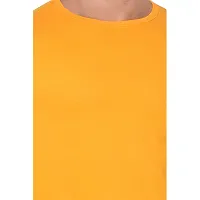 Stylish Yellow Cotton Blend Long Sleeves Solid T-Shirt For Men-thumb4