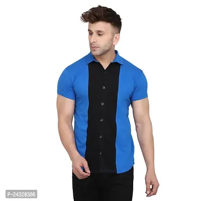 Stylish Multicoloured Cotton Blend Short Sleeves Regular Fit Casual Shirt For Men-thumb0