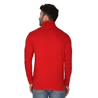 Stylish Red Cotton Blend Long Sleeves Solid T-Shirt For Men-thumb1