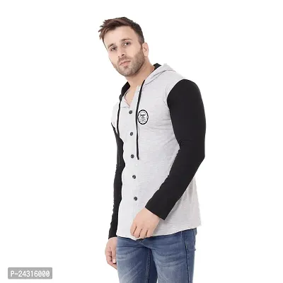 Trendy Multicoloured Cotton Blend Solid Hoodies For Men-thumb3