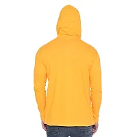 Trendy Yellow Cotton Blend Solid Hoodies For Men-thumb1