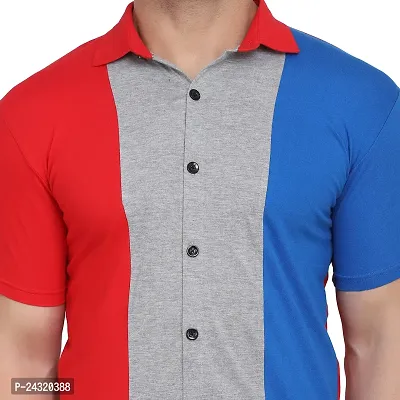 Stylish Multicoloured Cotton Blend Short Sleeves Regular Fit Casual Shirt For Men-thumb5
