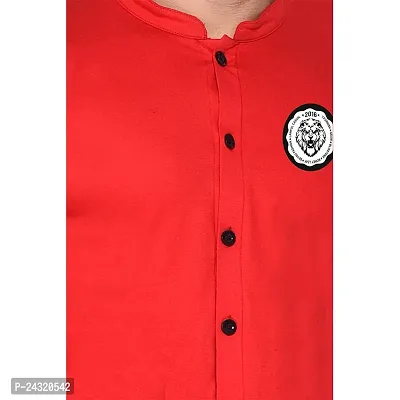 Stylish Red Cotton Blend Long Sleeves Regular Fit Casual Shirt For Men-thumb5