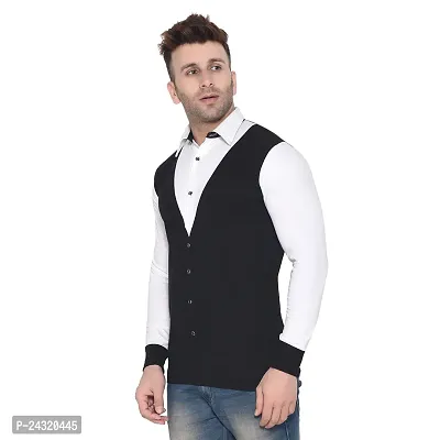 Stylish Black Cotton Blend Long Sleeves Regular Fit Casual Shirt For Men-thumb3