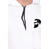 Stylish White Cotton Blend Solid Sleeveless Hoodies For Men-thumb4