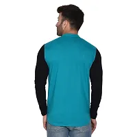 Stylish Turquoise Cotton Blend Long Sleeves Regular Fit Casual Shirt For Men-thumb1