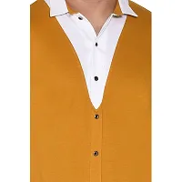 Stylish Mustard Cotton Blend Long Sleeves Regular Fit Casual Shirt For Men-thumb3