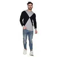 Stylish Multicoloured Cotton Blend Long Sleeves Solid T-Shirt For Men-thumb3