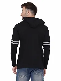 Stylish Black Cotton Blend Solid Long Sleeves Hoodies For Men-thumb1