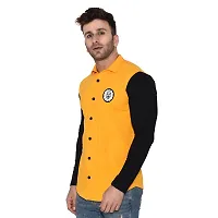 Stylish Yellow Cotton Blend Long Sleeves Regular Fit Casual Shirt For Men-thumb2