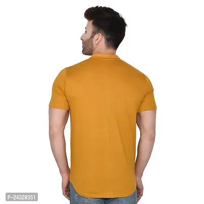 Stylish Mustard Cotton Blend Short Sleeves Regular Fit Casual Shirt For Men-thumb2