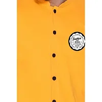 Stylish Yellow Cotton Blend Short Sleeves Regular Fit Casual Shirt For Men-thumb4