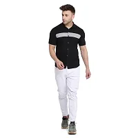 Stylish Black Cotton Blend Short Sleeves Regular Fit Casual Shirt For Men-thumb3