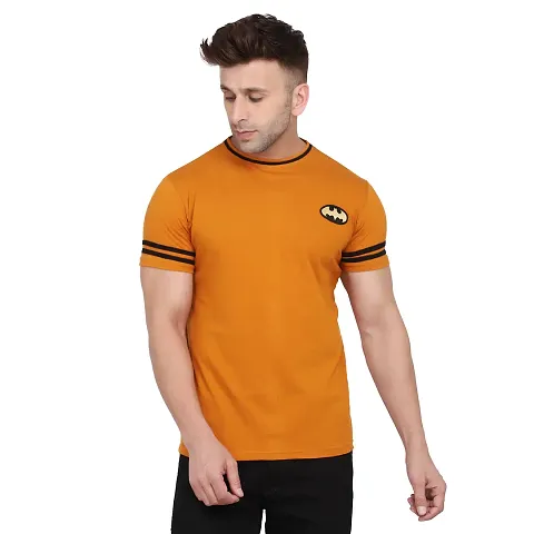 Stylish Blend Short Sleeves Solid T-Shirt For Men