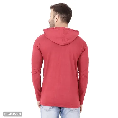 Trendy Maroon Cotton Blend Solid Hoodies For Men-thumb2