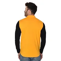 Stylish Yellow Cotton Blend Long Sleeves Regular Fit Casual Shirt For Men-thumb1